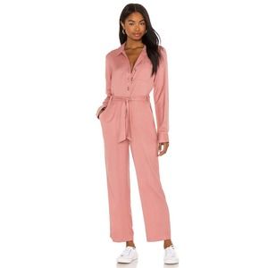 L*SPACE mavericks pink long sleeve jumpsuit S
